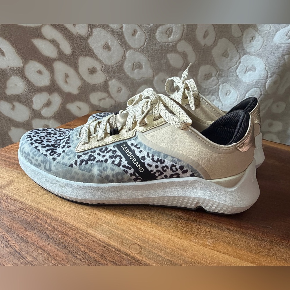 Cole Haan Leopard Print Sneakers - Beige and Black